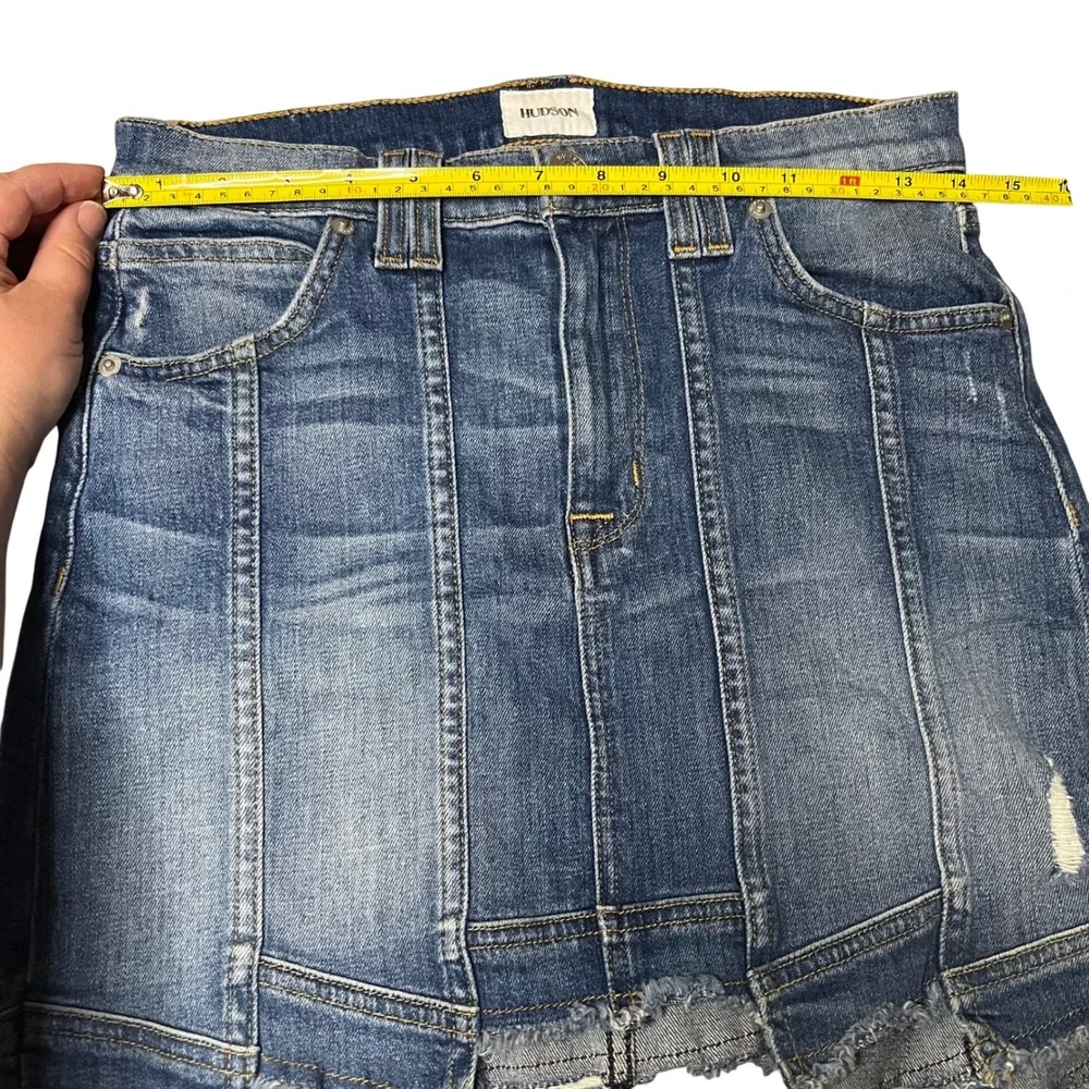 Hudson Jeans Weekender Step Hem Skirt Franz Blue Denim Mini Skirt 26